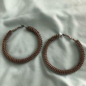 Unique Hoop Silver Earrings